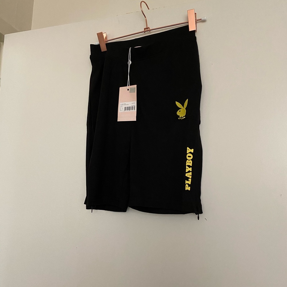 🔄 Playboy Black Cycling Shorts - Picture 5 of 5